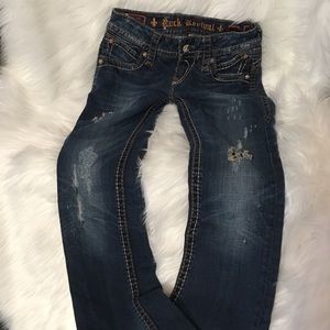 Rock Revival Patti Boot Distressed Jeans Size 27